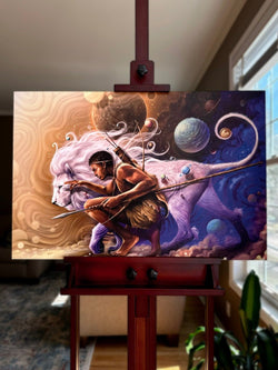 The Khoisan Planet Seeker - Art by JahbuLarge wall Canvas