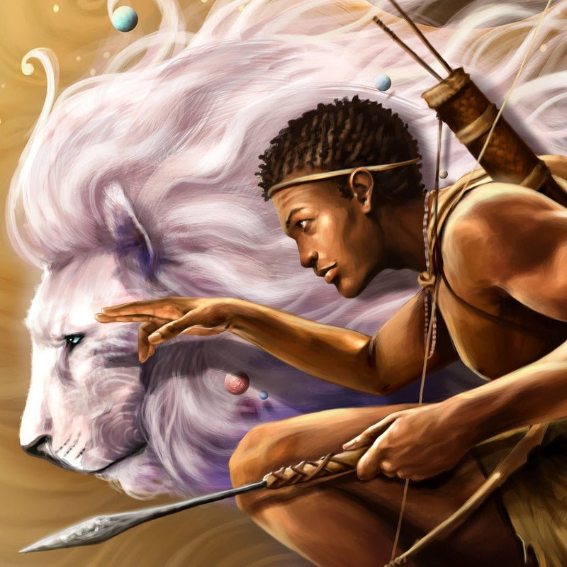 The Khoisan Planet Seeker - Art by JahbuLarge wall Canvas