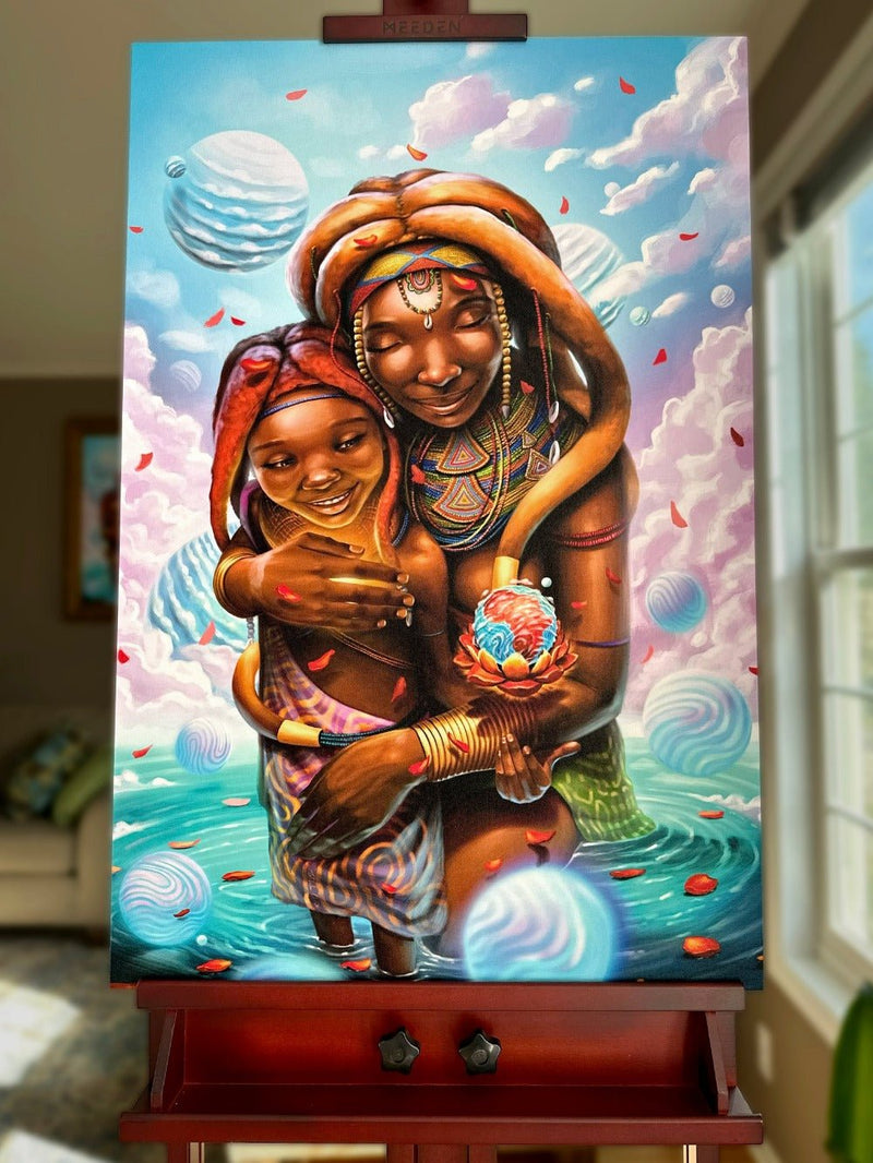 The Mwila Mother - Art by JahbuPremium Canvas