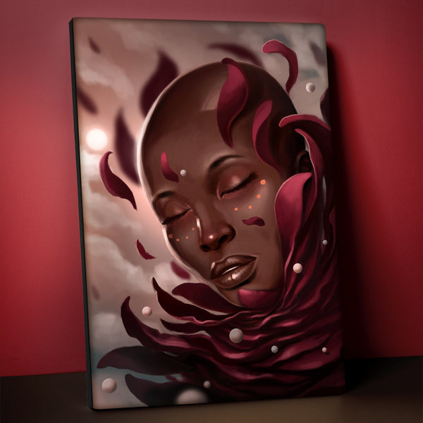 Woman of the Rose - Art by JahbuPremium Canvas