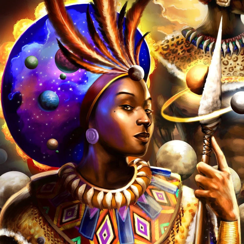 Queen Nandi | Mother of the Zulus - Art by JahbuPremium Canvas